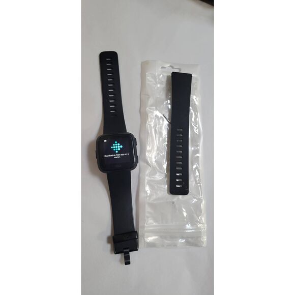 fitbit Other - Fitbit Versa FB504 Smartwatch - Black with Charger Sm&Lg Original Black Wristban